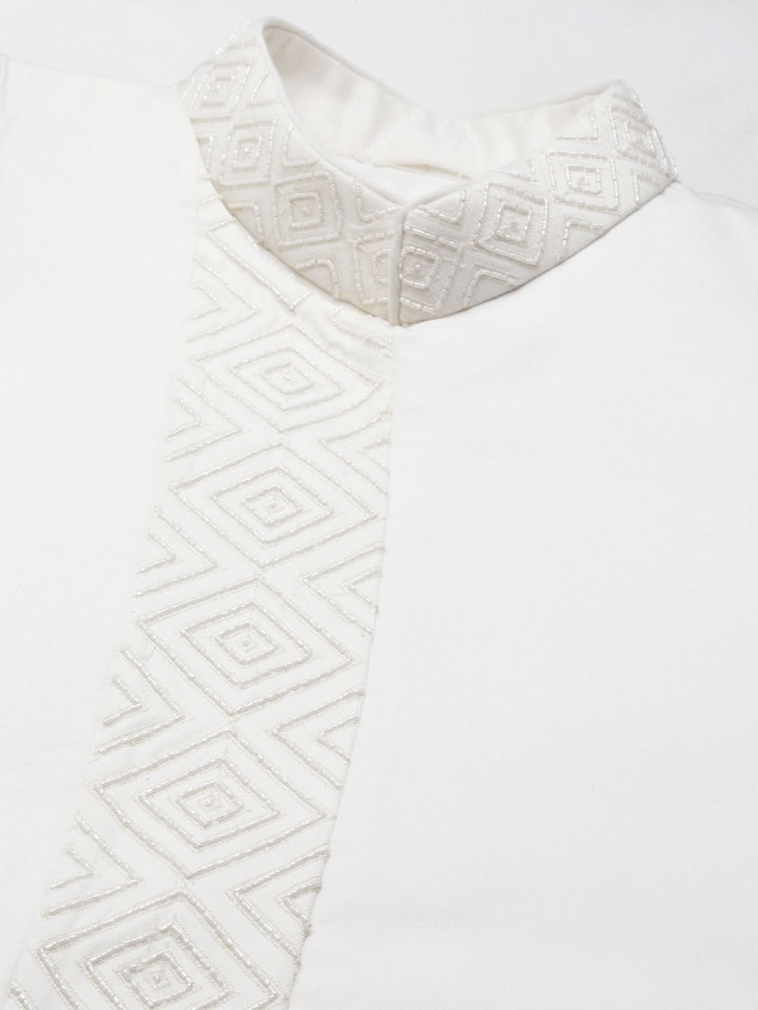 Offwhite Angrakha Geometrical Bandhgala