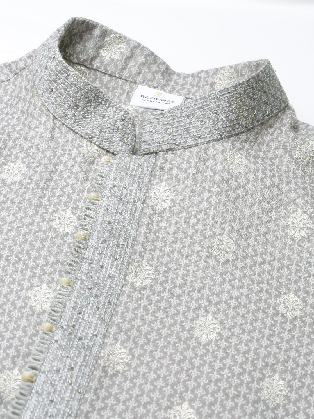 Grey Chanderi Kurta Set