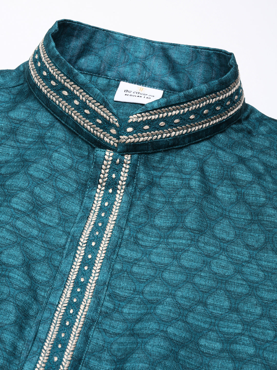 GREEN COTTON PRINTED KURTA SET