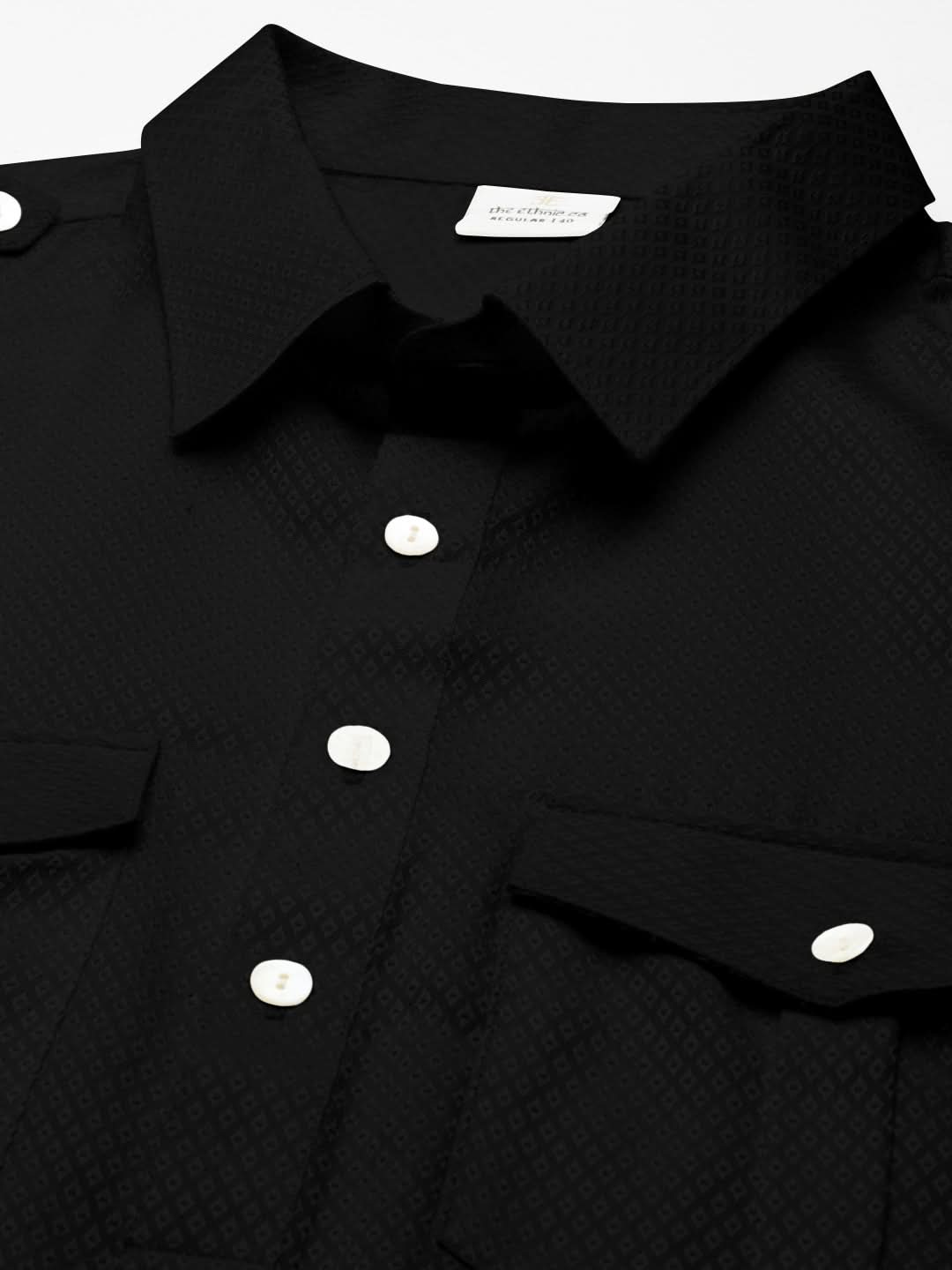 Black Cotton Pathani with Salwar