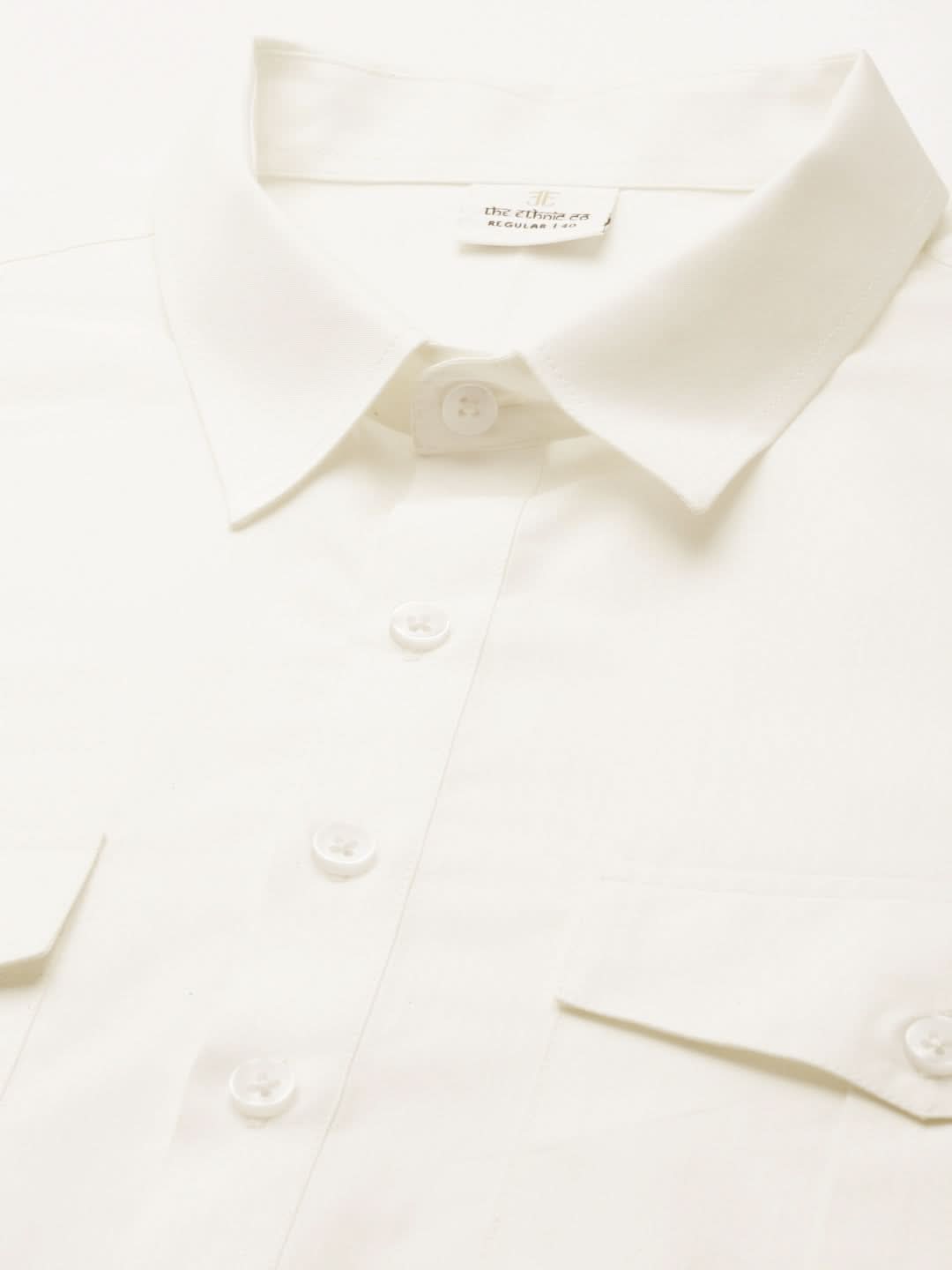 Off White Fine Cotton Pathani With Salwar