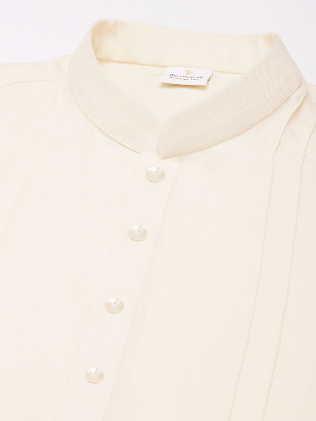 Cream Cotton Pintux Kurta Set