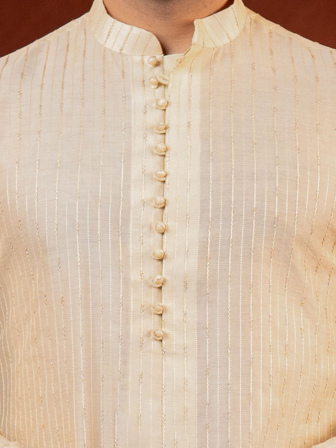 Cream Embroidered Kurta Set