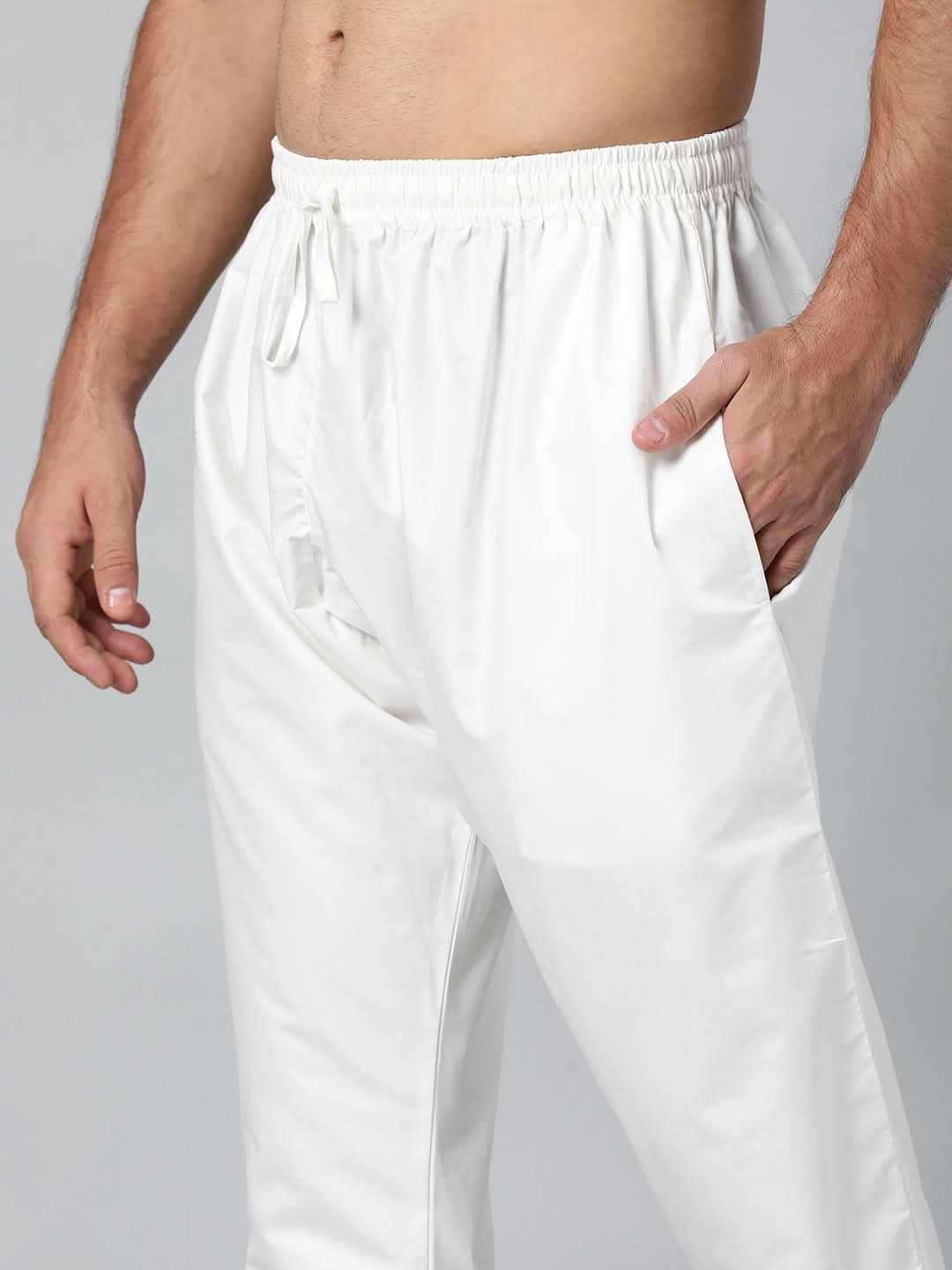 Grey Cotton Dori Embroidered Kurta Set