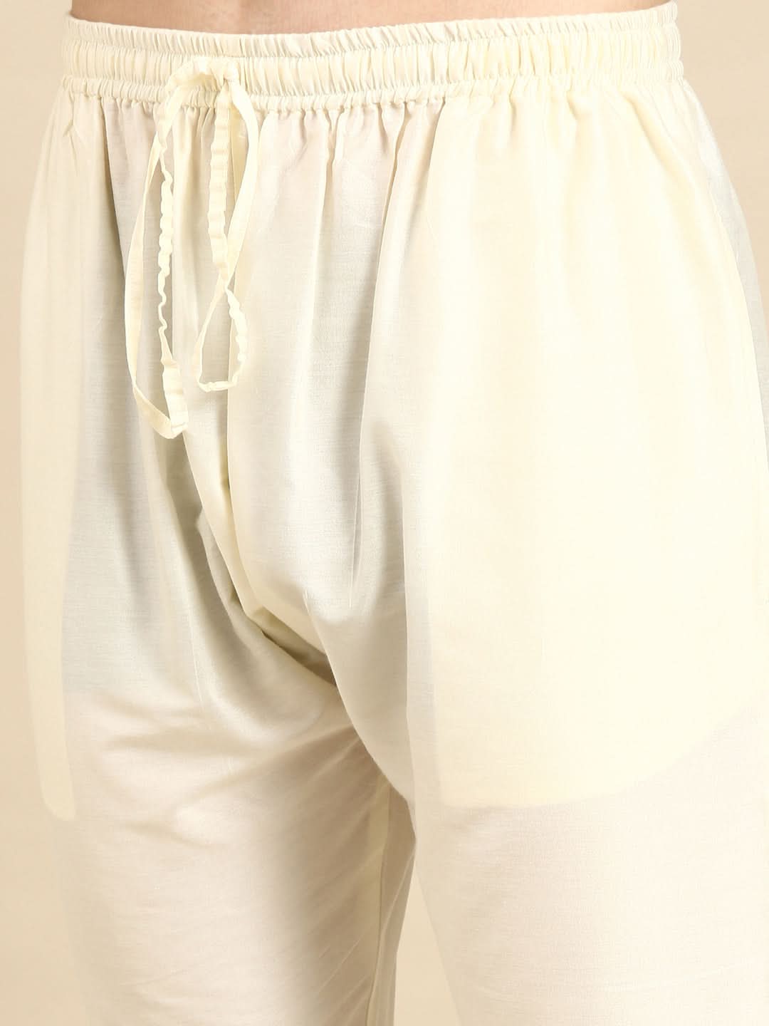 Baby Pink Cotton Dori Embroidered Kurta Set