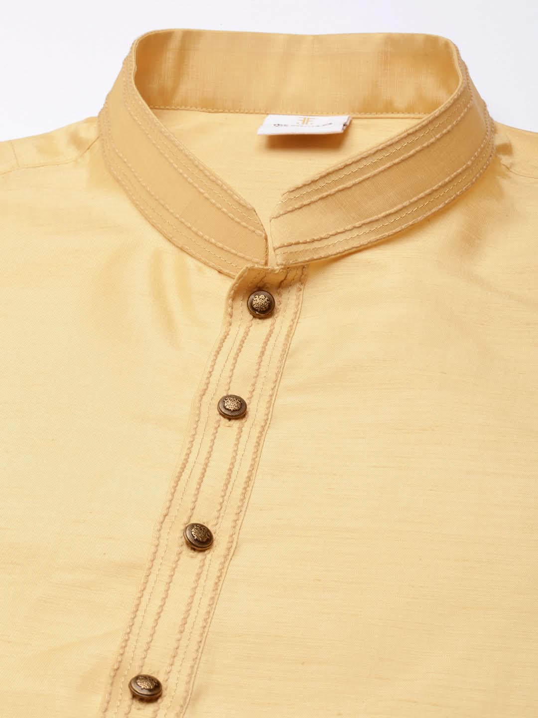 Beige Mirror Embroidered Jacket Kurta Set