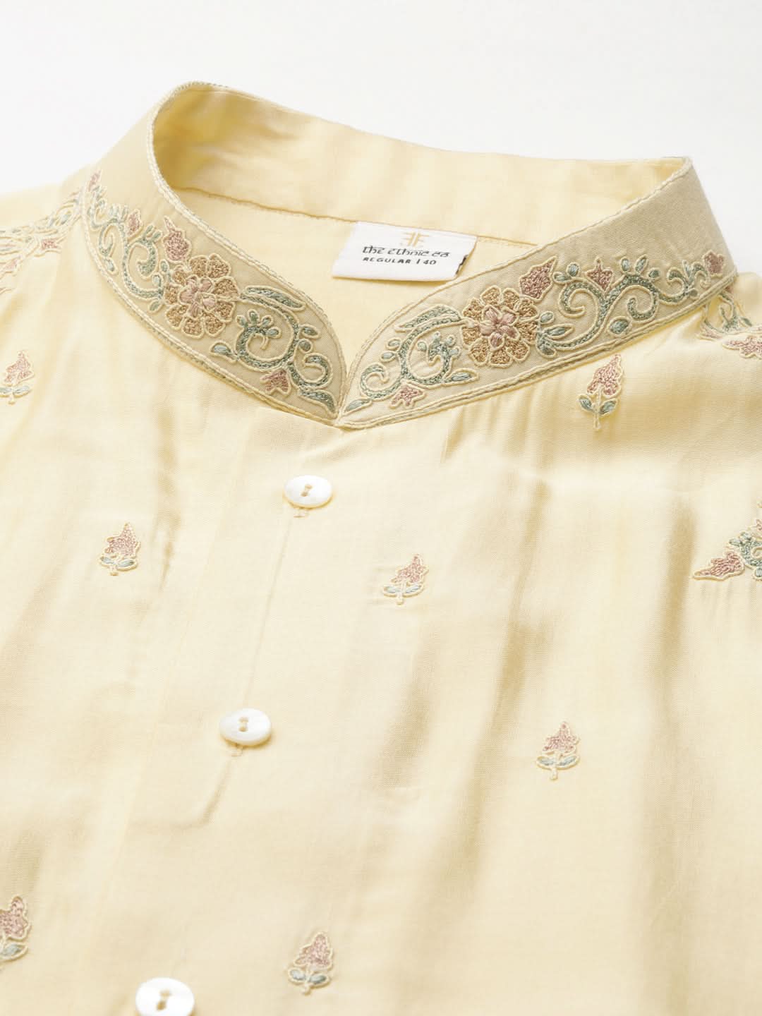 Lemon Embroidered Kurta Set