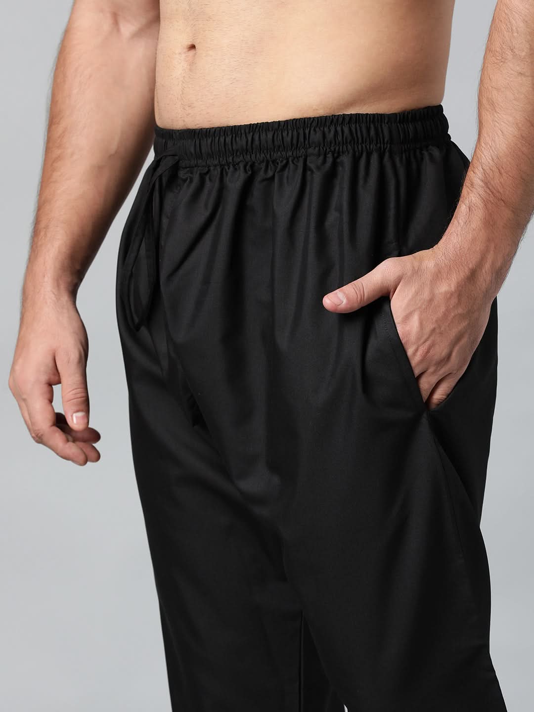 Black Pleated Cotton Kurta Set