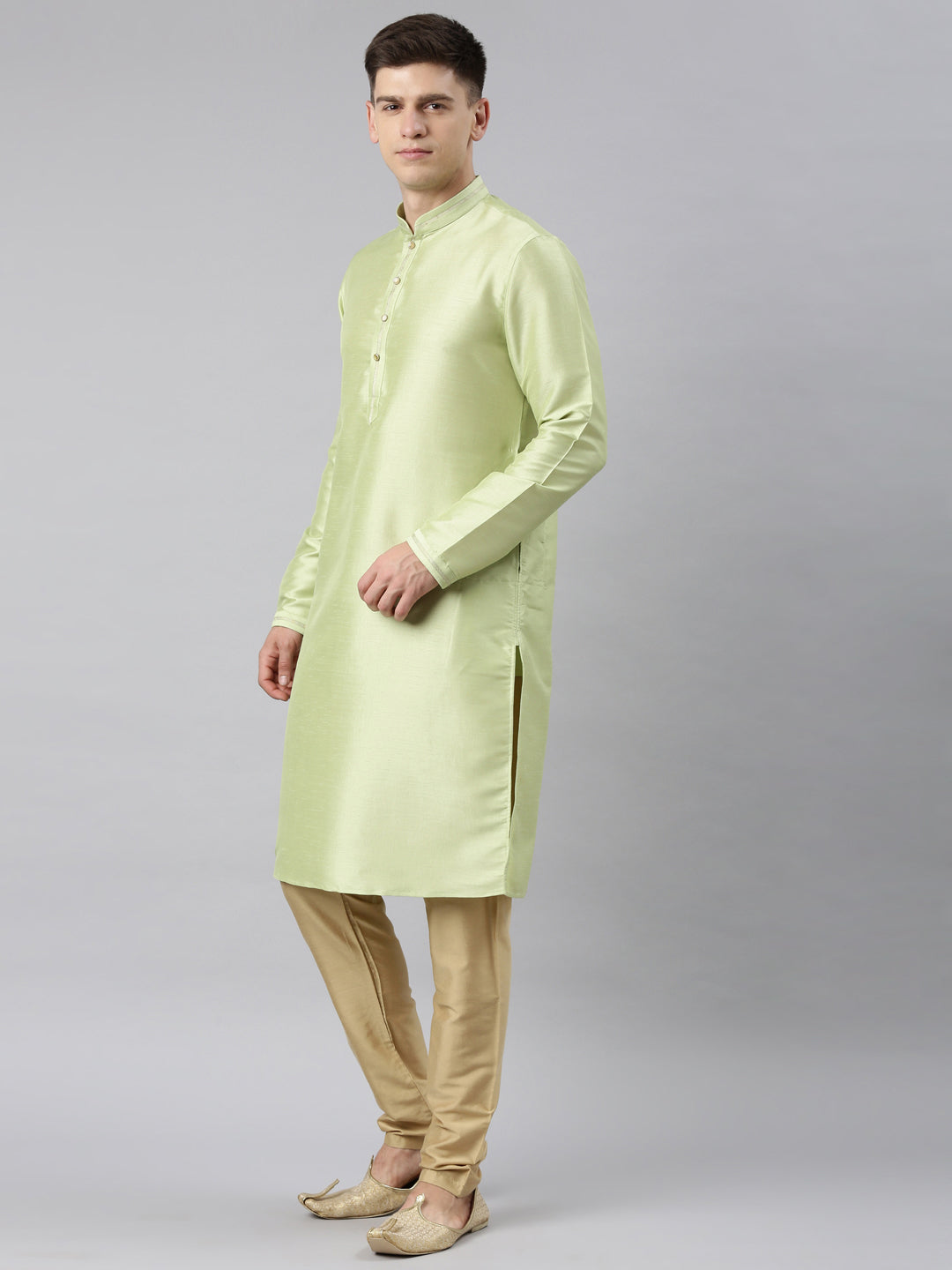 Mint Green Jacquard Jacket Kurta Set