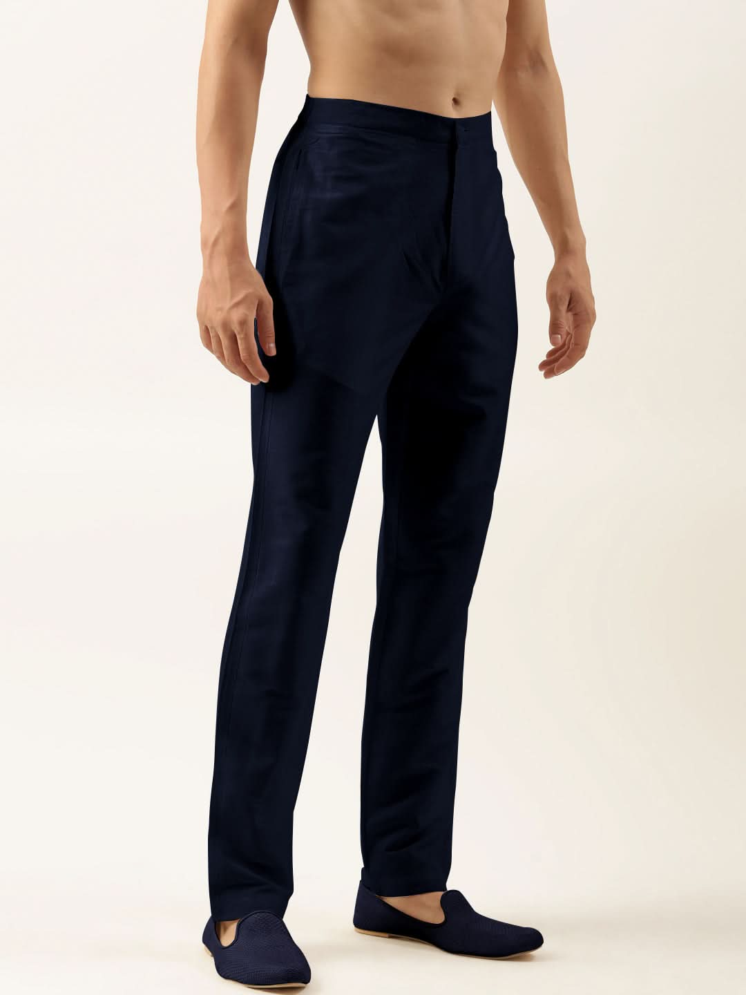 Blue Cotton Silk Pant Pajama
