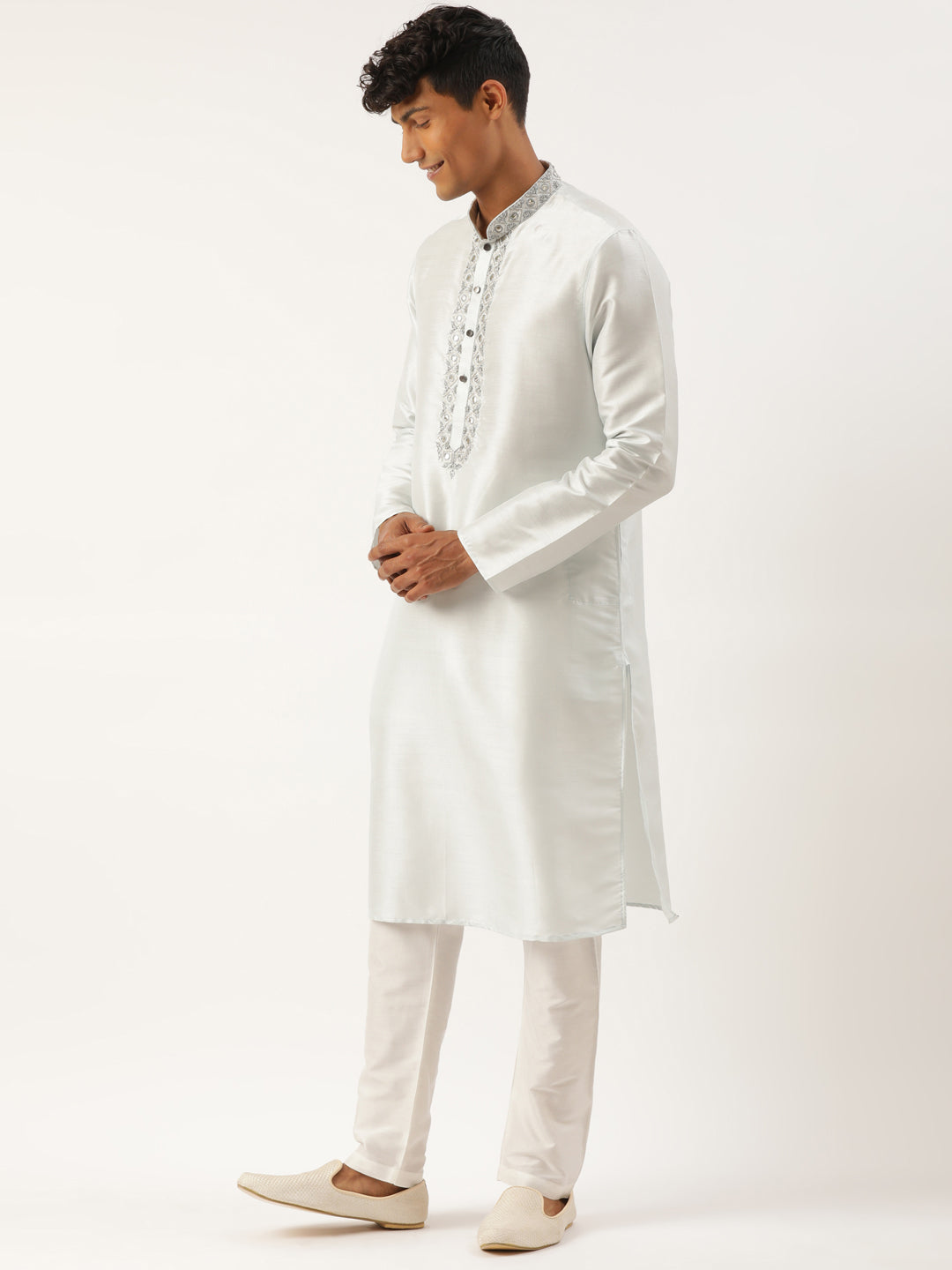 Aqua Blue Gota and Dori Embroideried Kurta Set