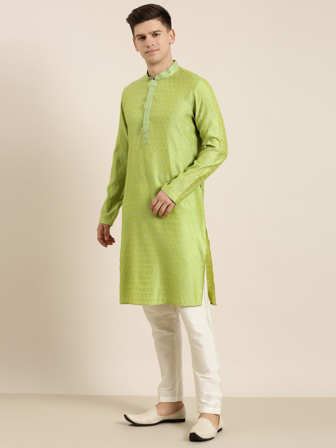 Jade Green Banarasi Jacquard Kurta Set