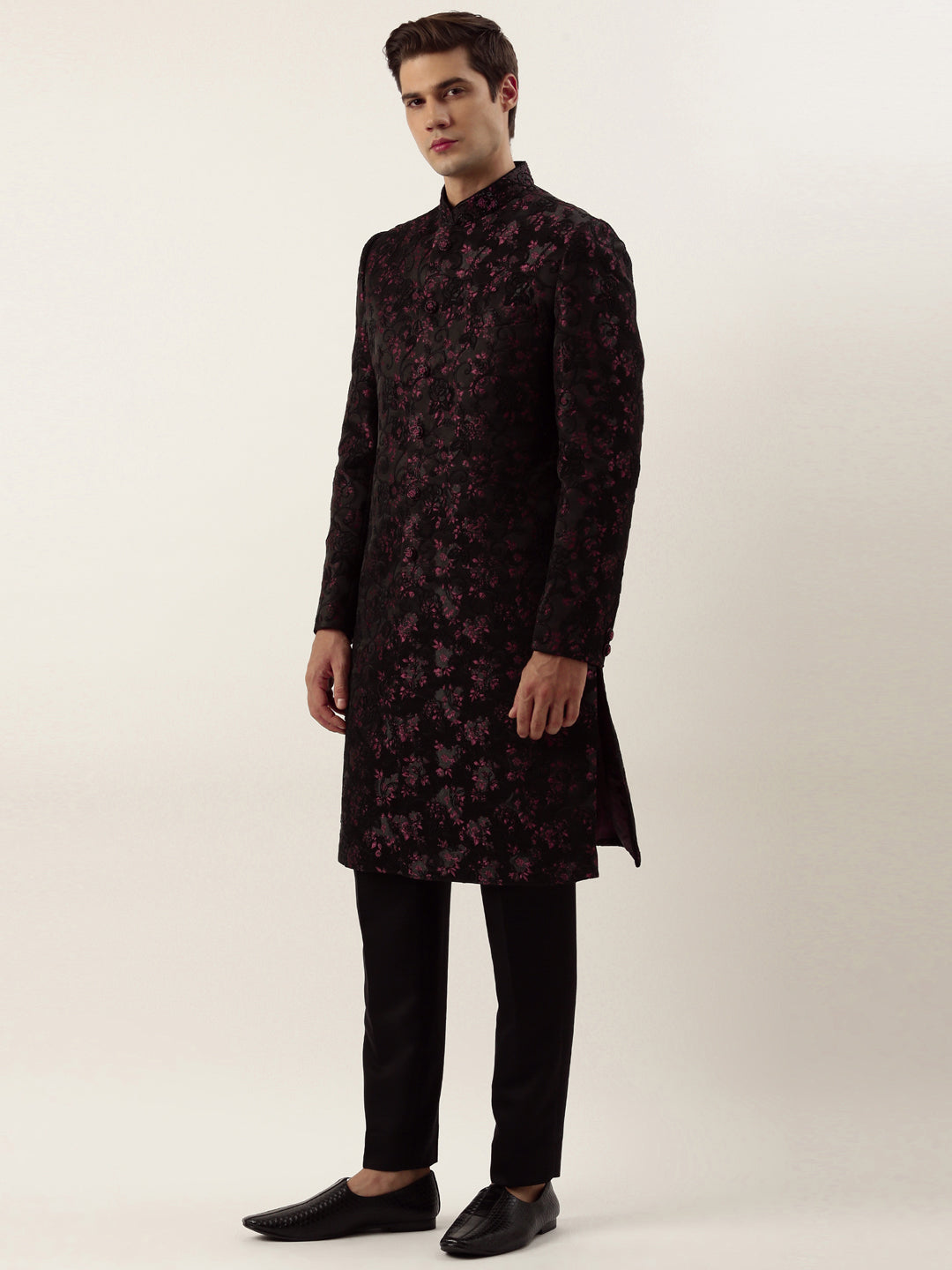 Wine Cord dori embroidered Indowestern