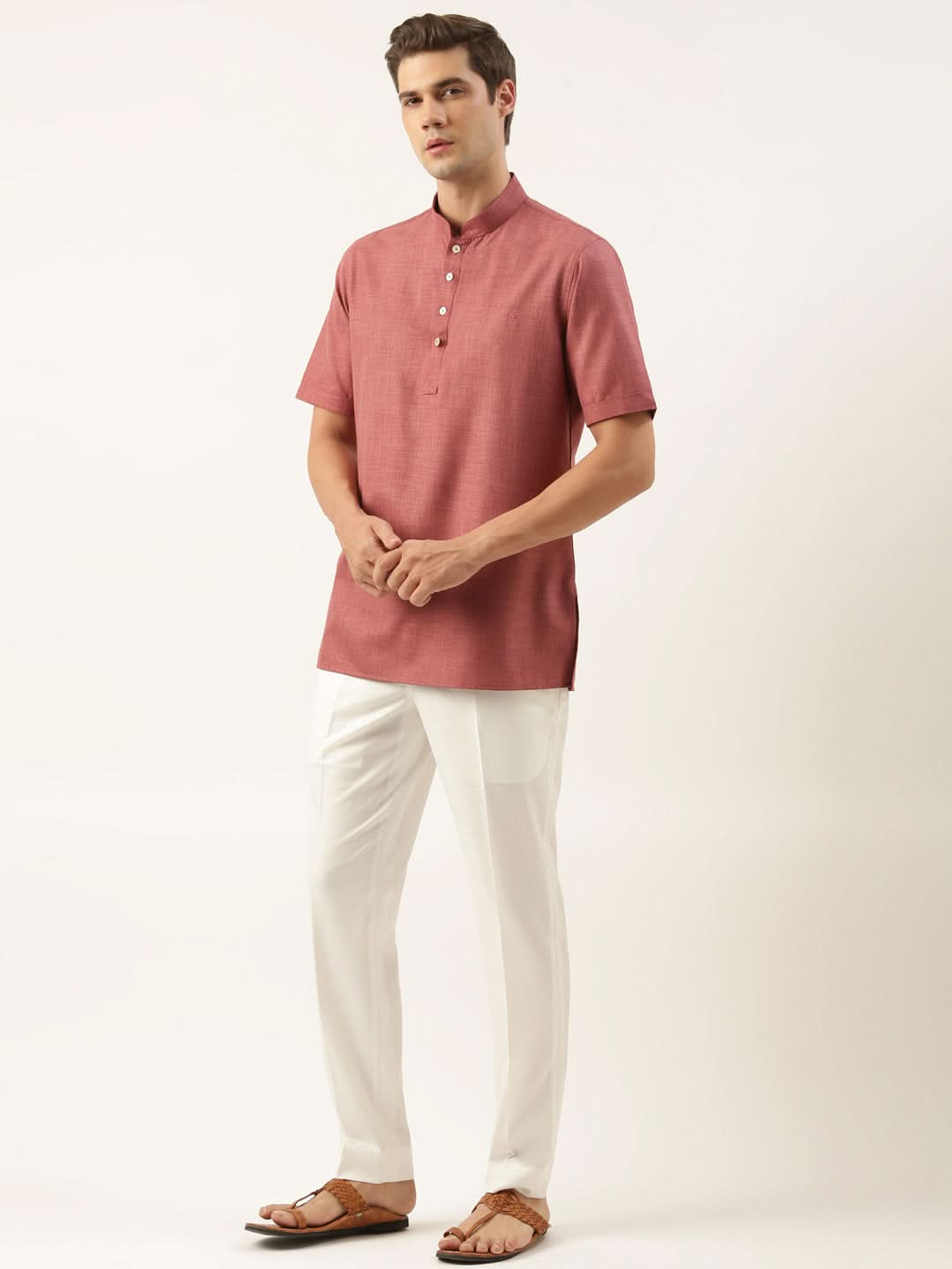 Maroon Cotton Short Kurta