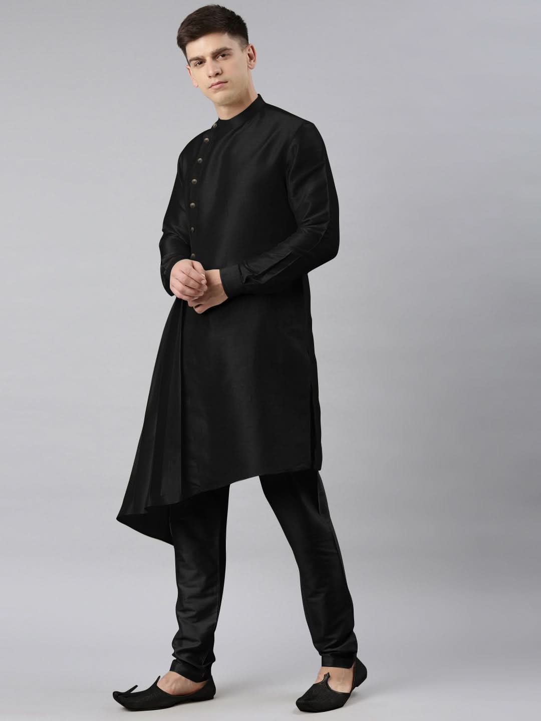 Black Drape Kurta Set