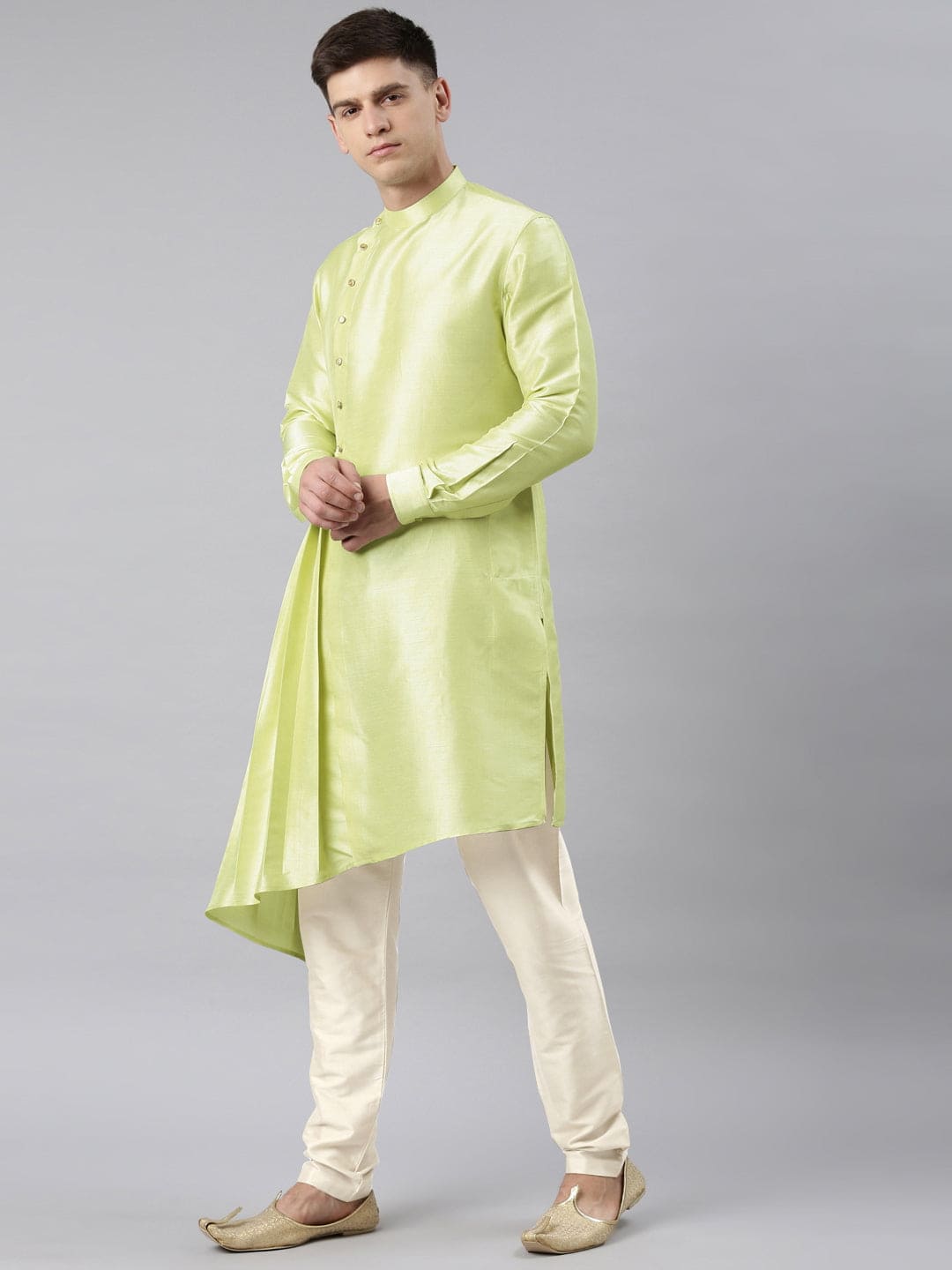 Parrot Green Drape Kurta