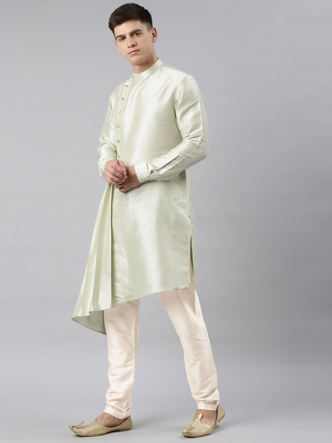 Pistachio Green Drape Kurta