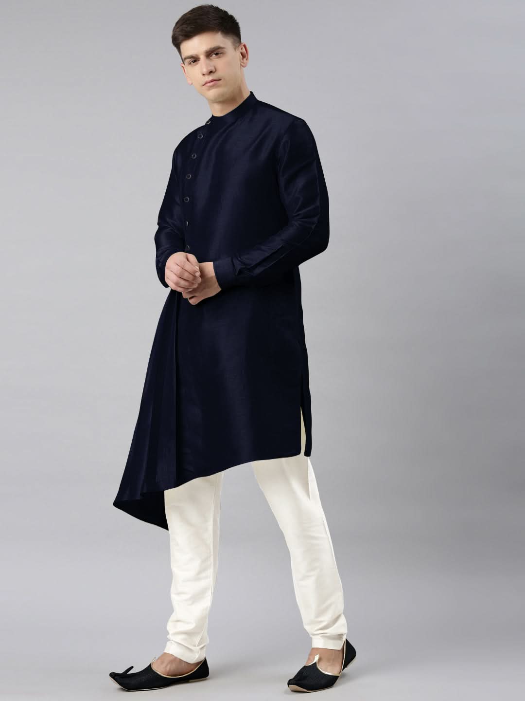 Navy Blue Drape Kurta Set