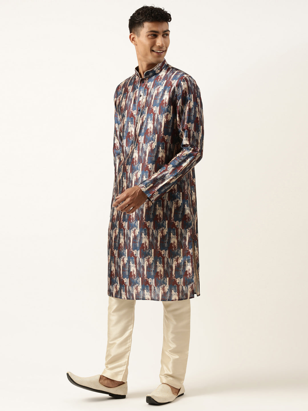 Blue Indigo abstract dabu print Kurta