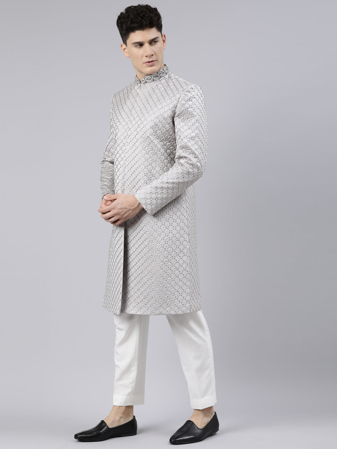 Silky Silver Classic Indo Western