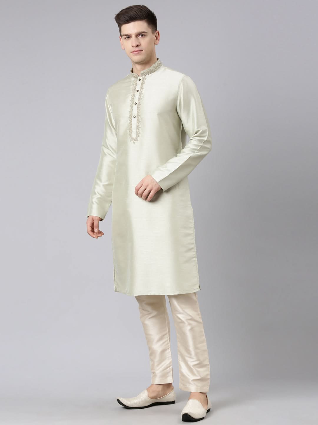 Sage Green Embroidered Kurta Set