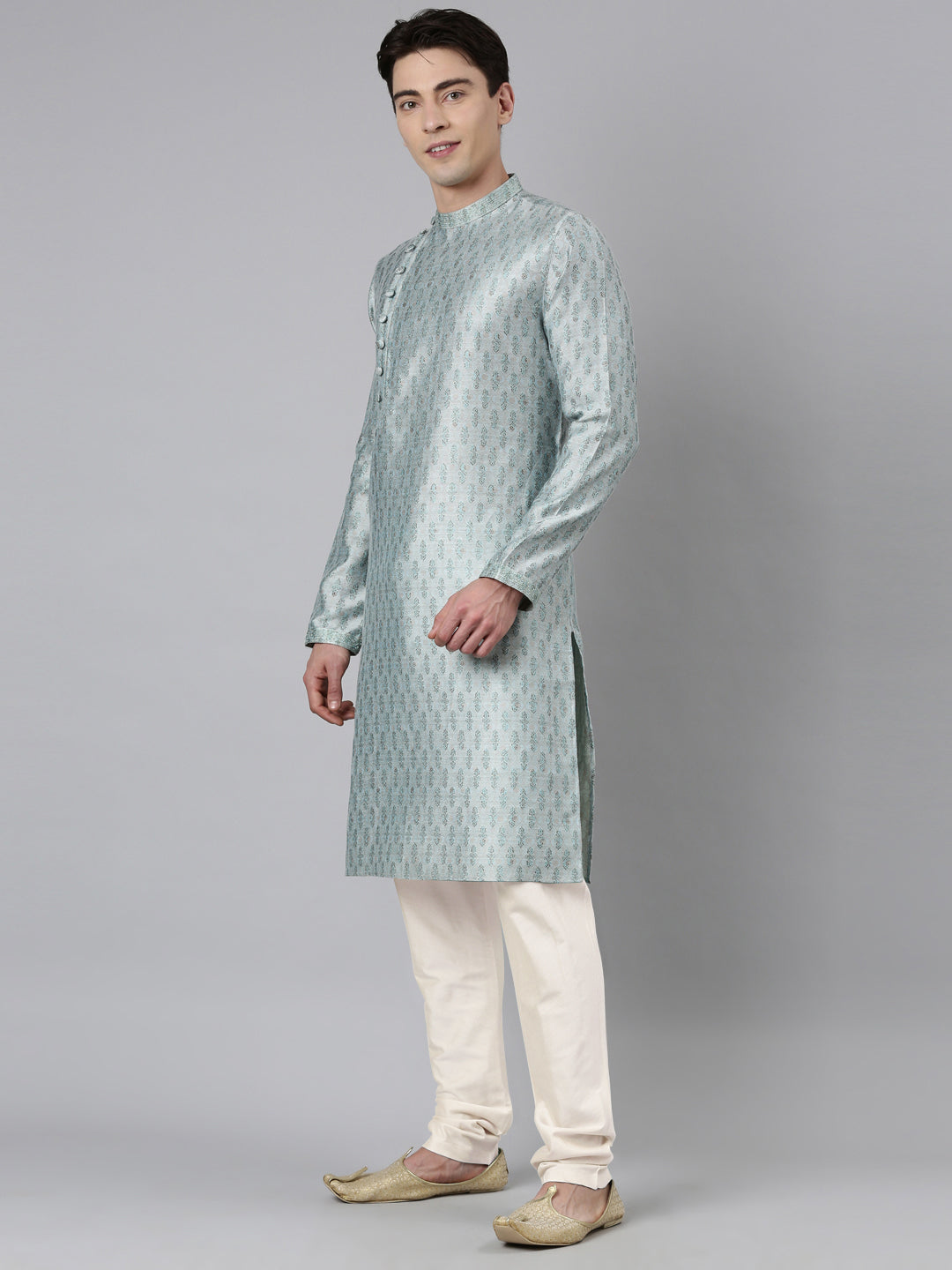 Aqua Angrakha Kurta Set