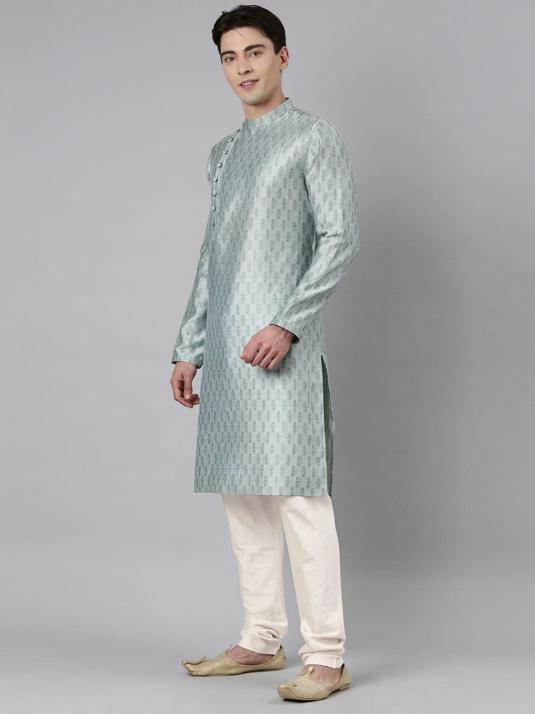 Aqua Angrakha Kurta Set