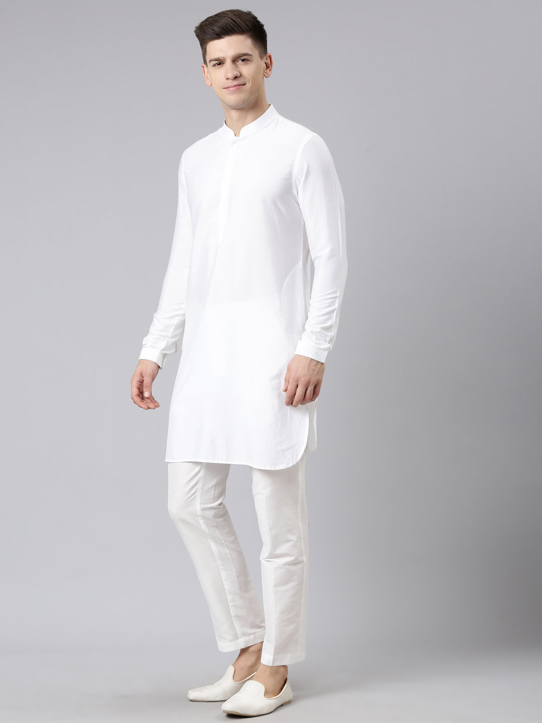 Floral Print Jacket With white Short kurta