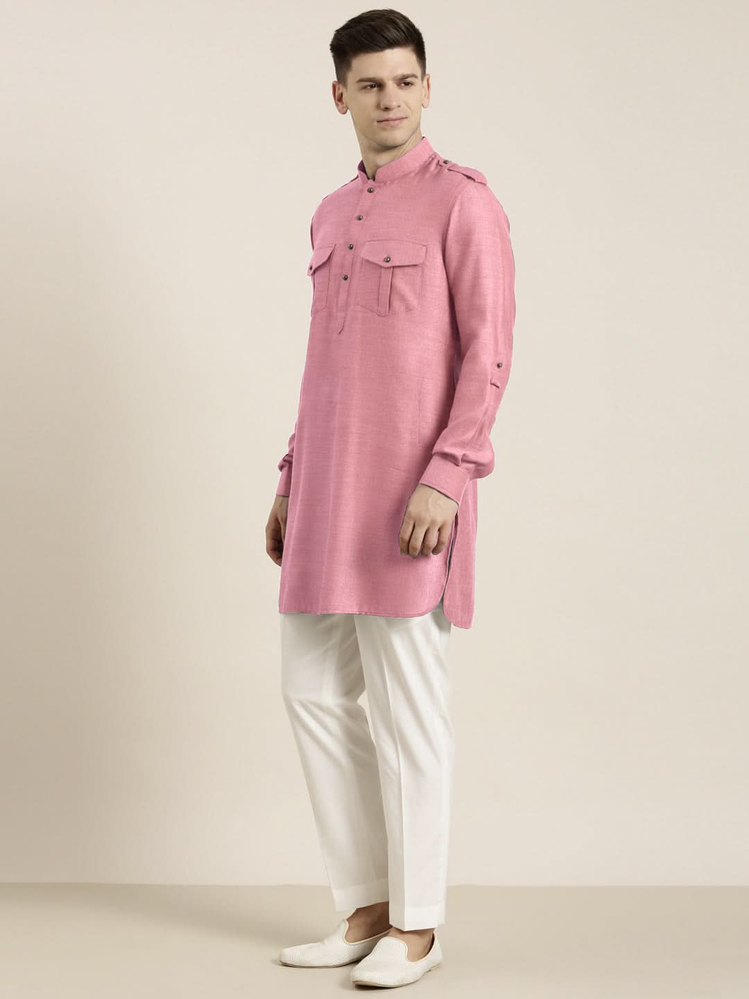 Old Rose cotton Short Pathani