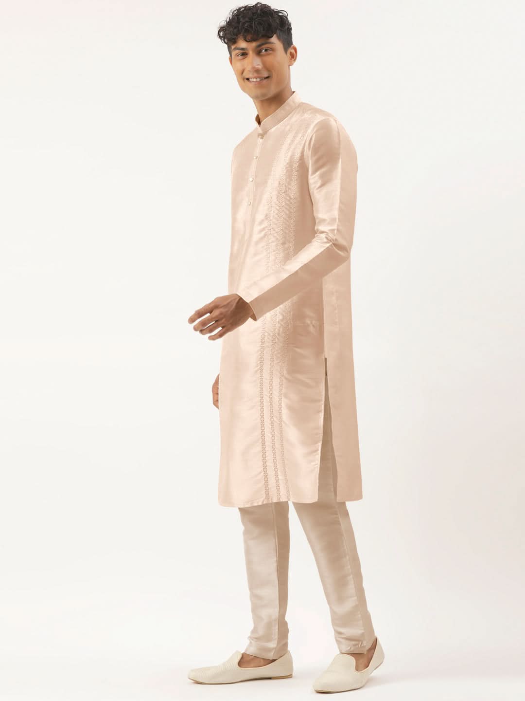Light Pink Embroidered Kurta Set