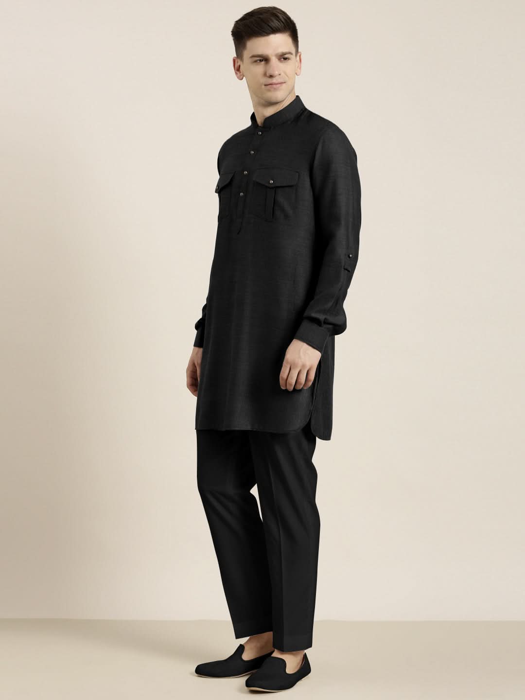 Black Cotton Short Pathani