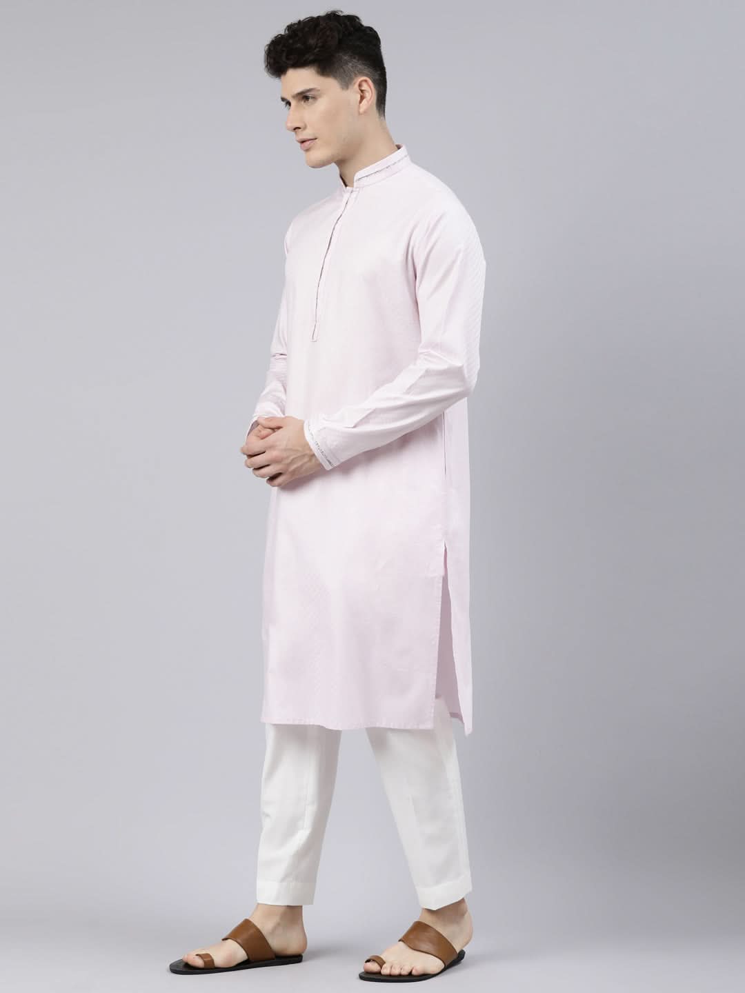 Baby Pink Cotton Kurta Set