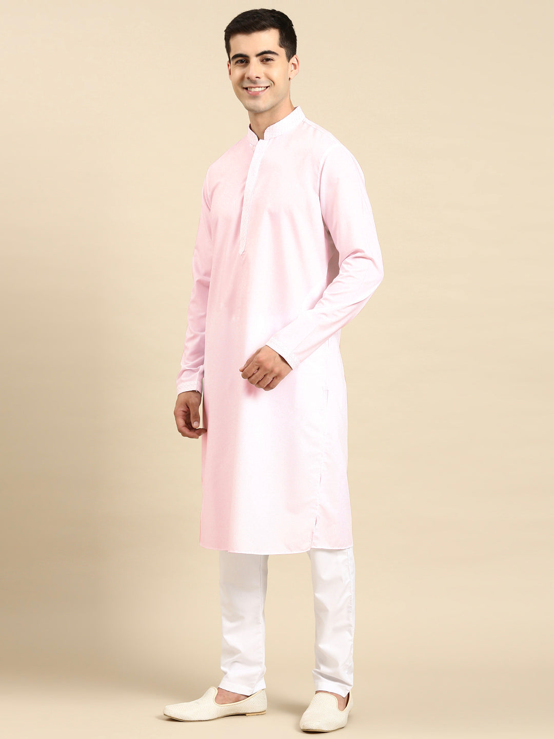 Light Pink fine Cotton Kurta Set