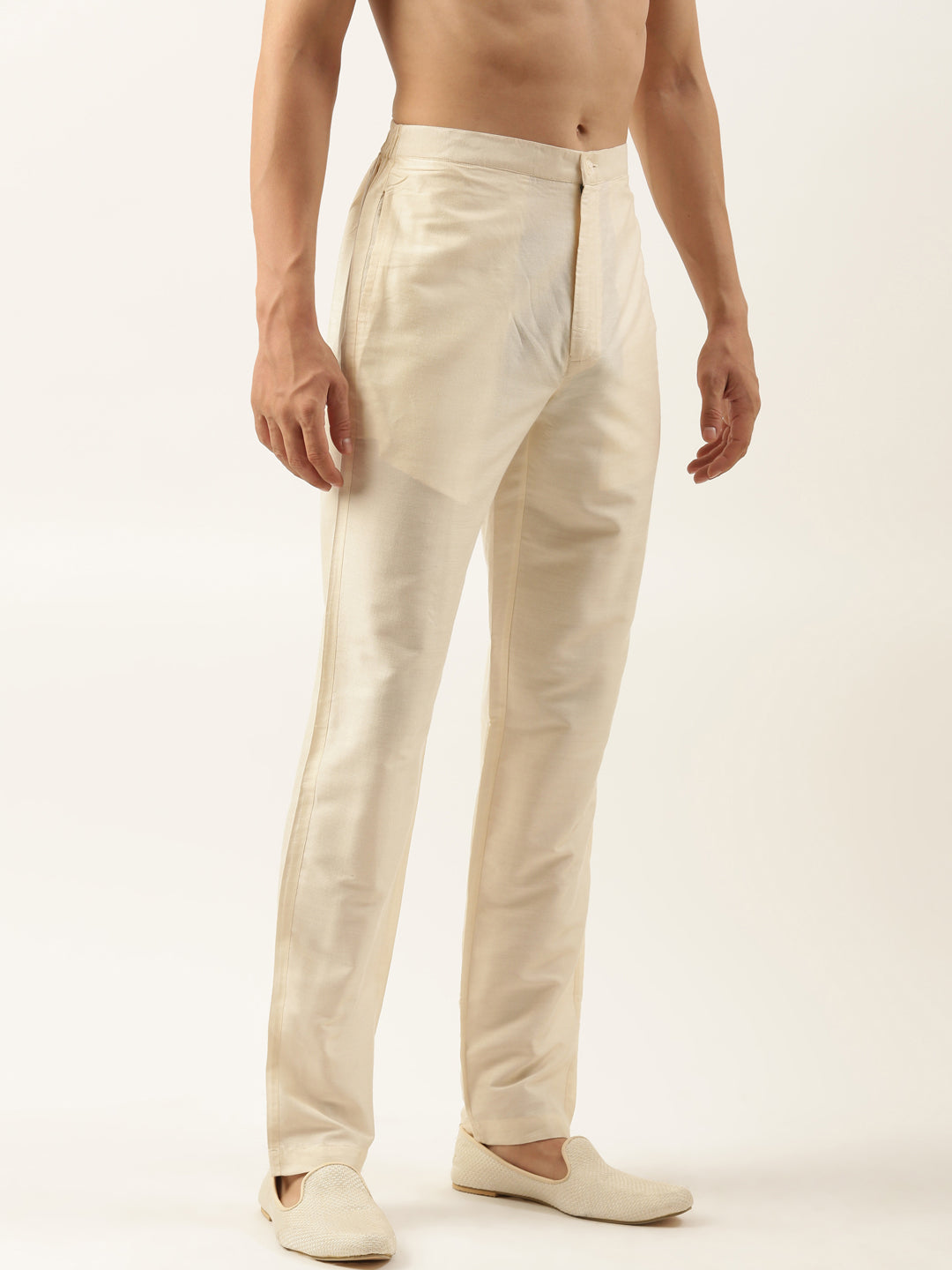 Light Beige Cotton Silk Pant Pajama