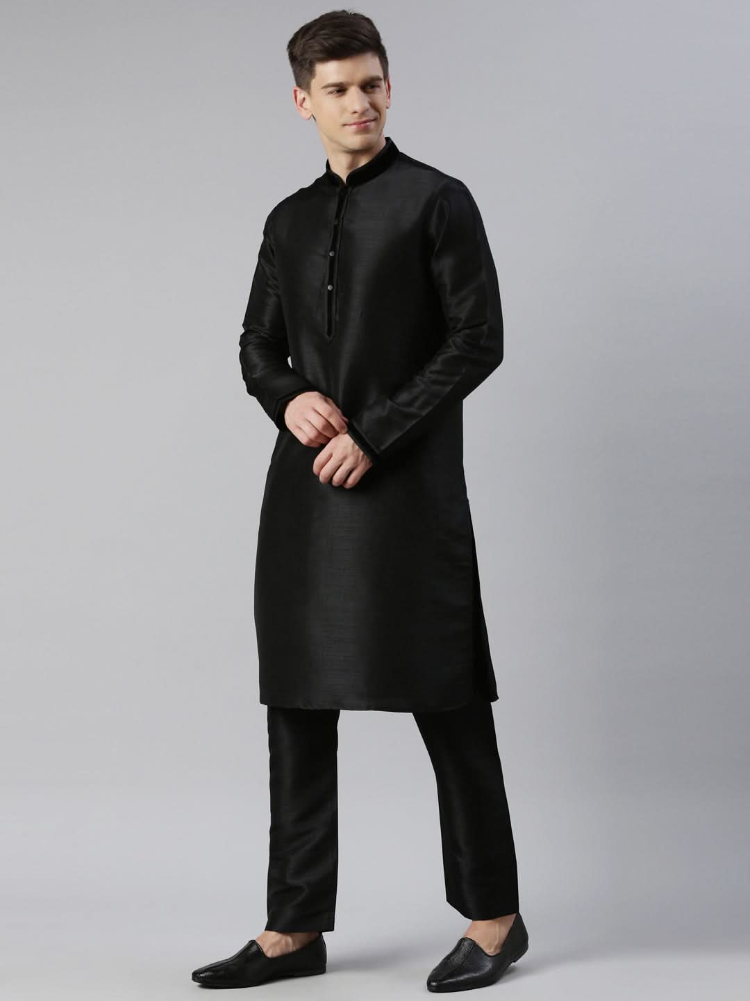 Black Velvet Hand Embroidery Jacket Set