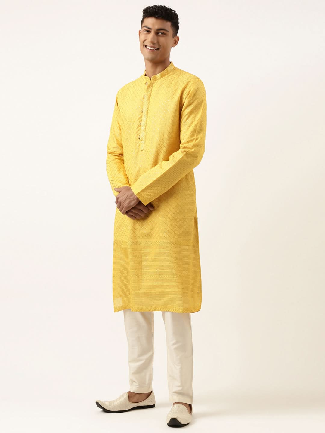 Yellow Embroidered Kurta Set