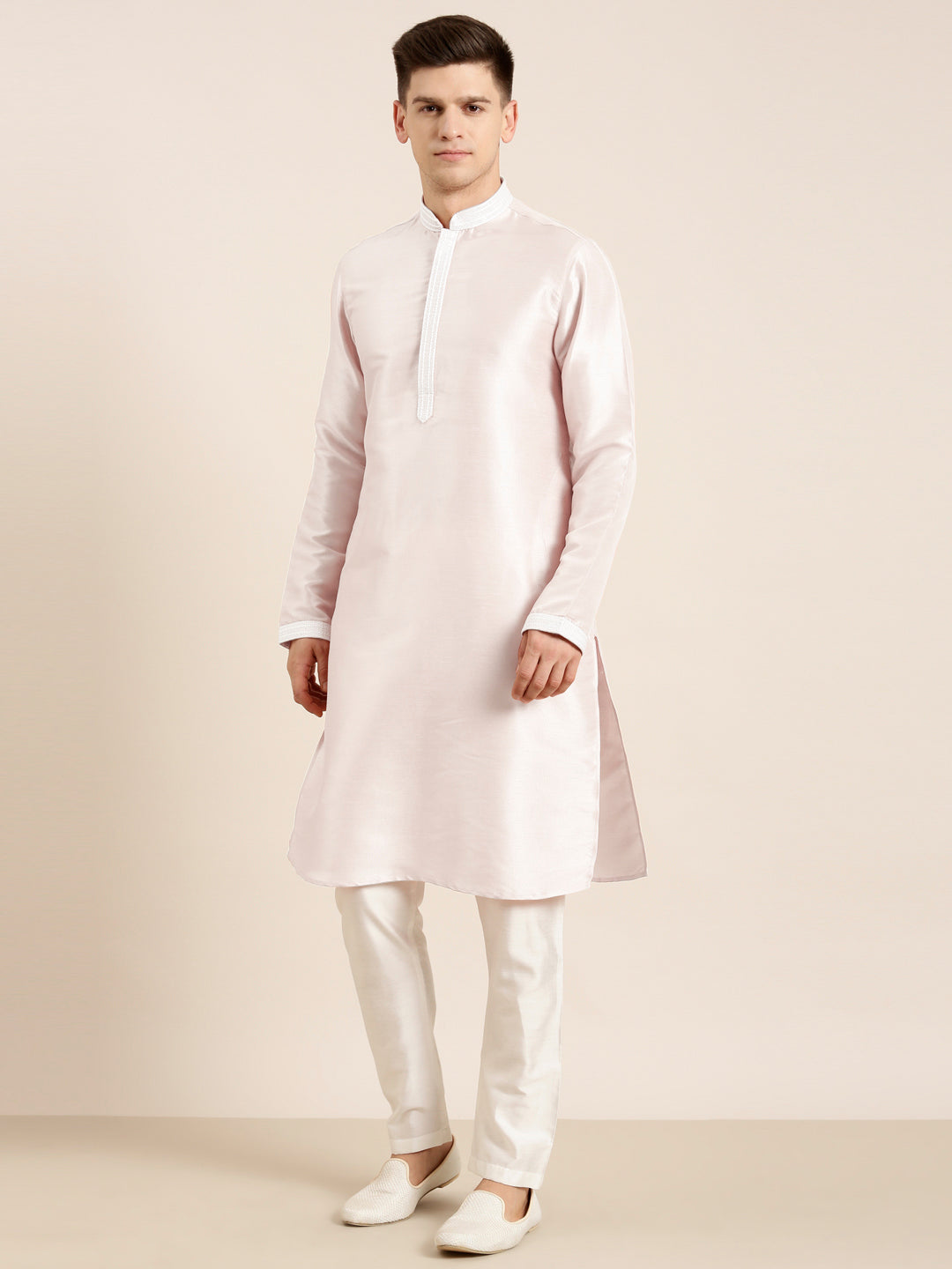 Light pink Embroidered Kurta Set