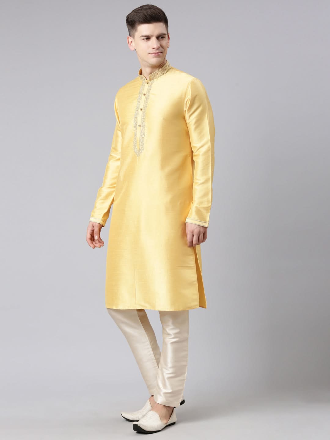 yellow Embroidered Kurta Set
