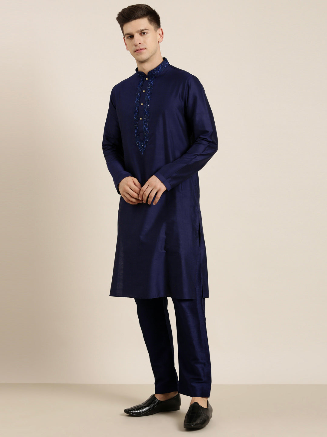 Navy Dori Embroidered Kurta Set