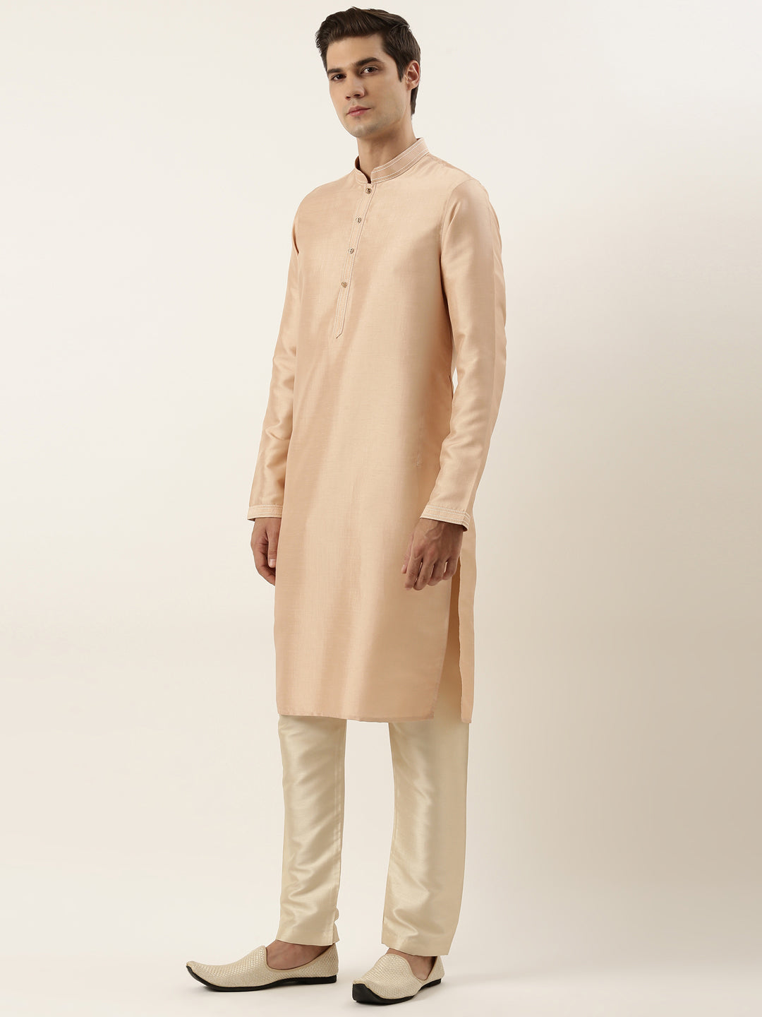 Beige Embroied jacket kurta set