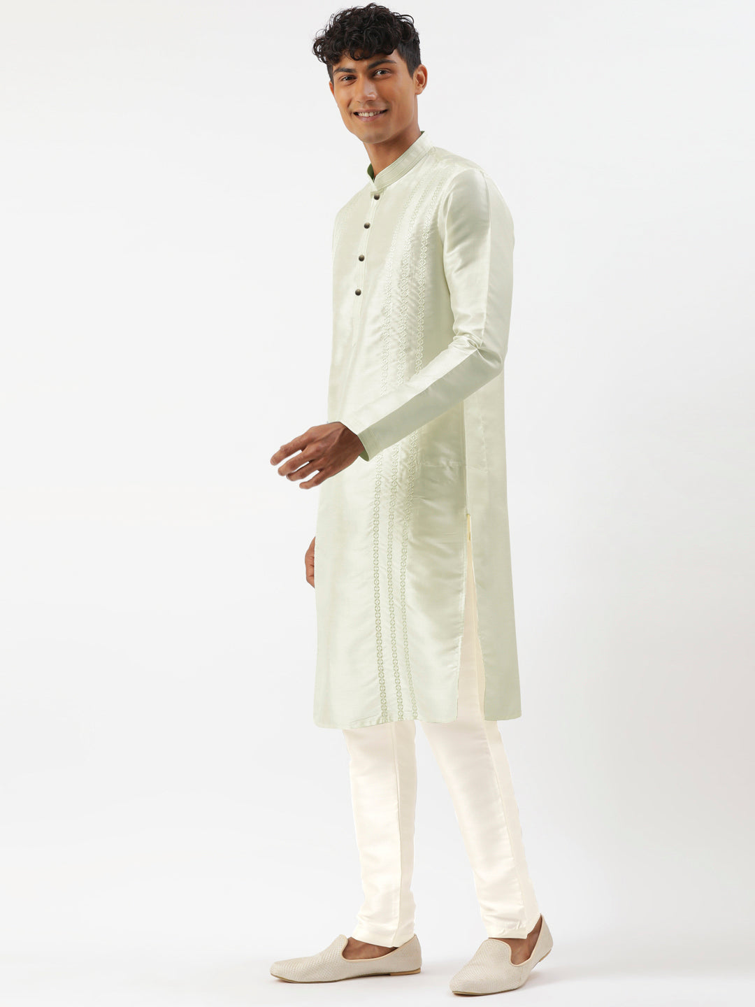 Light Green Embroidered Kurta Set