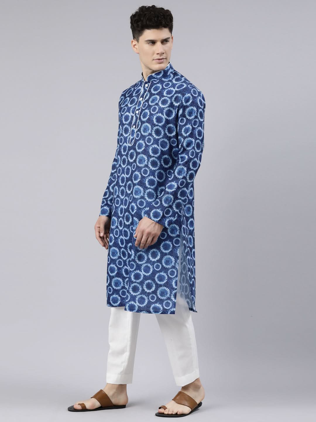Blue Bandhani Kurta Set
