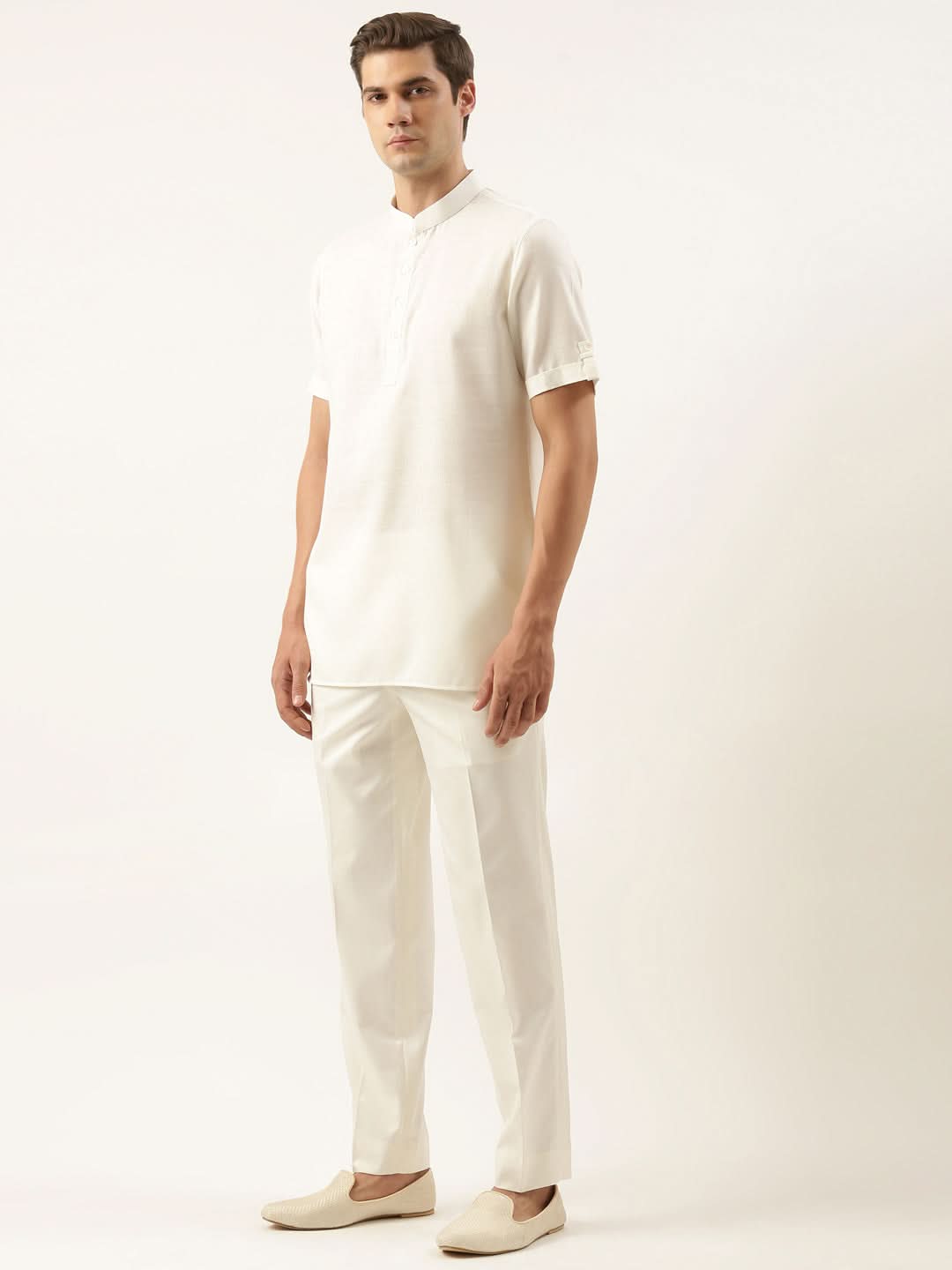 Off white Cotton Short Kurta