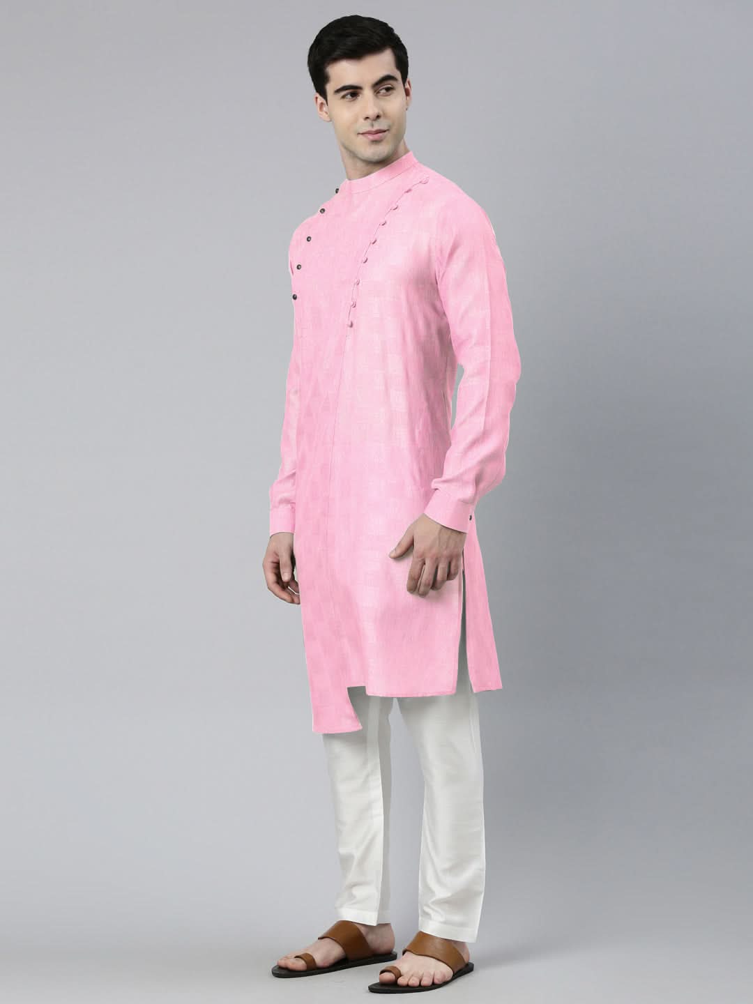Light Pink Asymmetrical Kurta Set