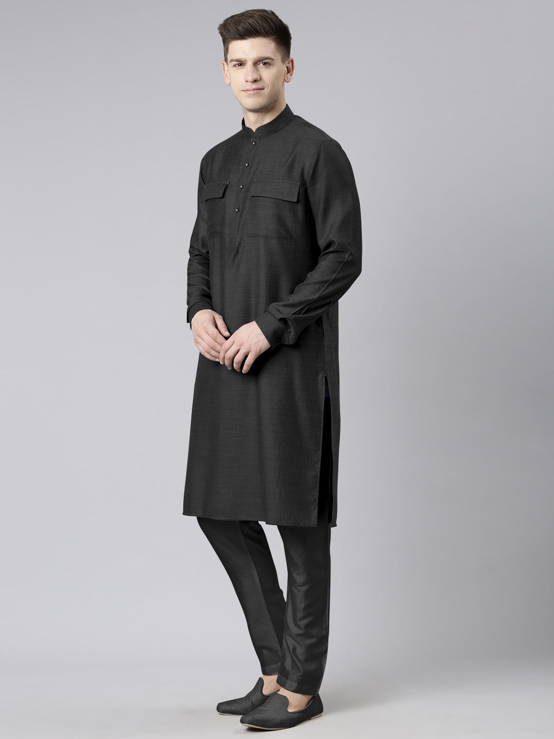 Black Pathani Kurta Set