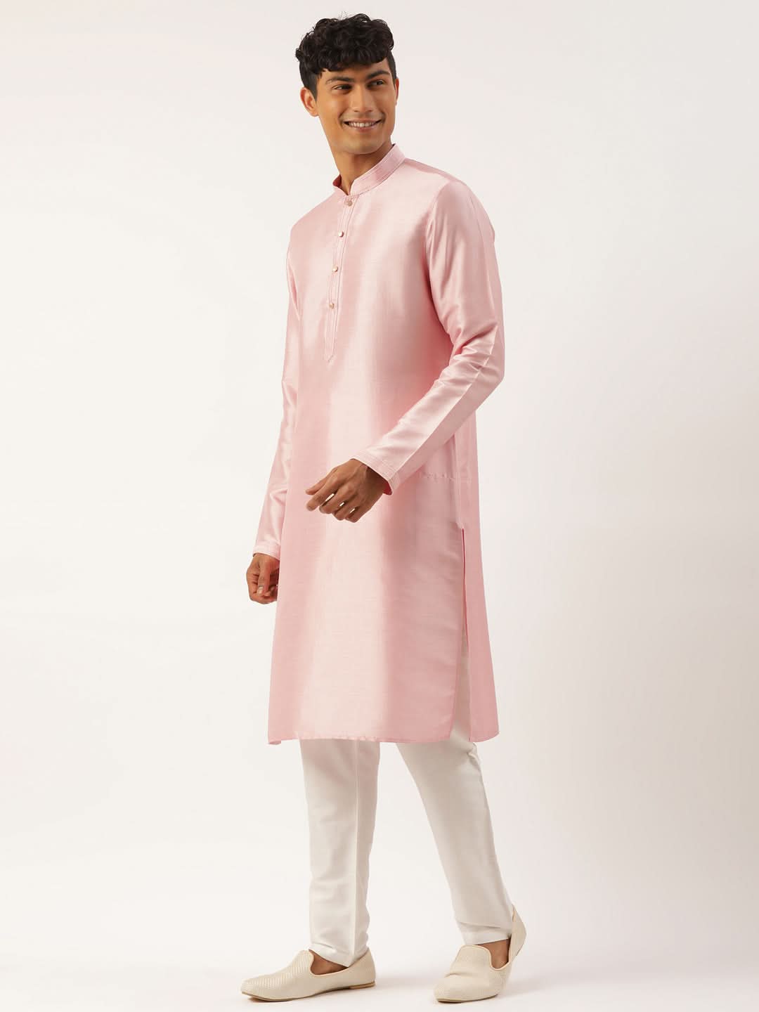 Navy Blue Embroidered Jacket Kurta Set