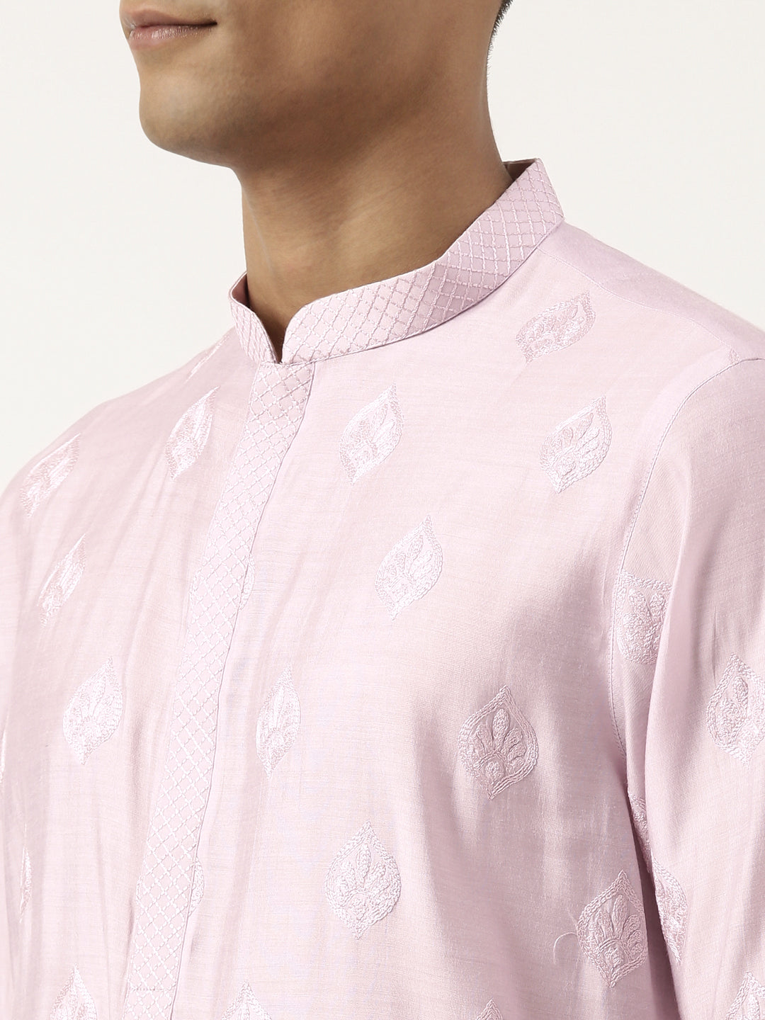Lavender Embroidered Kurta Set