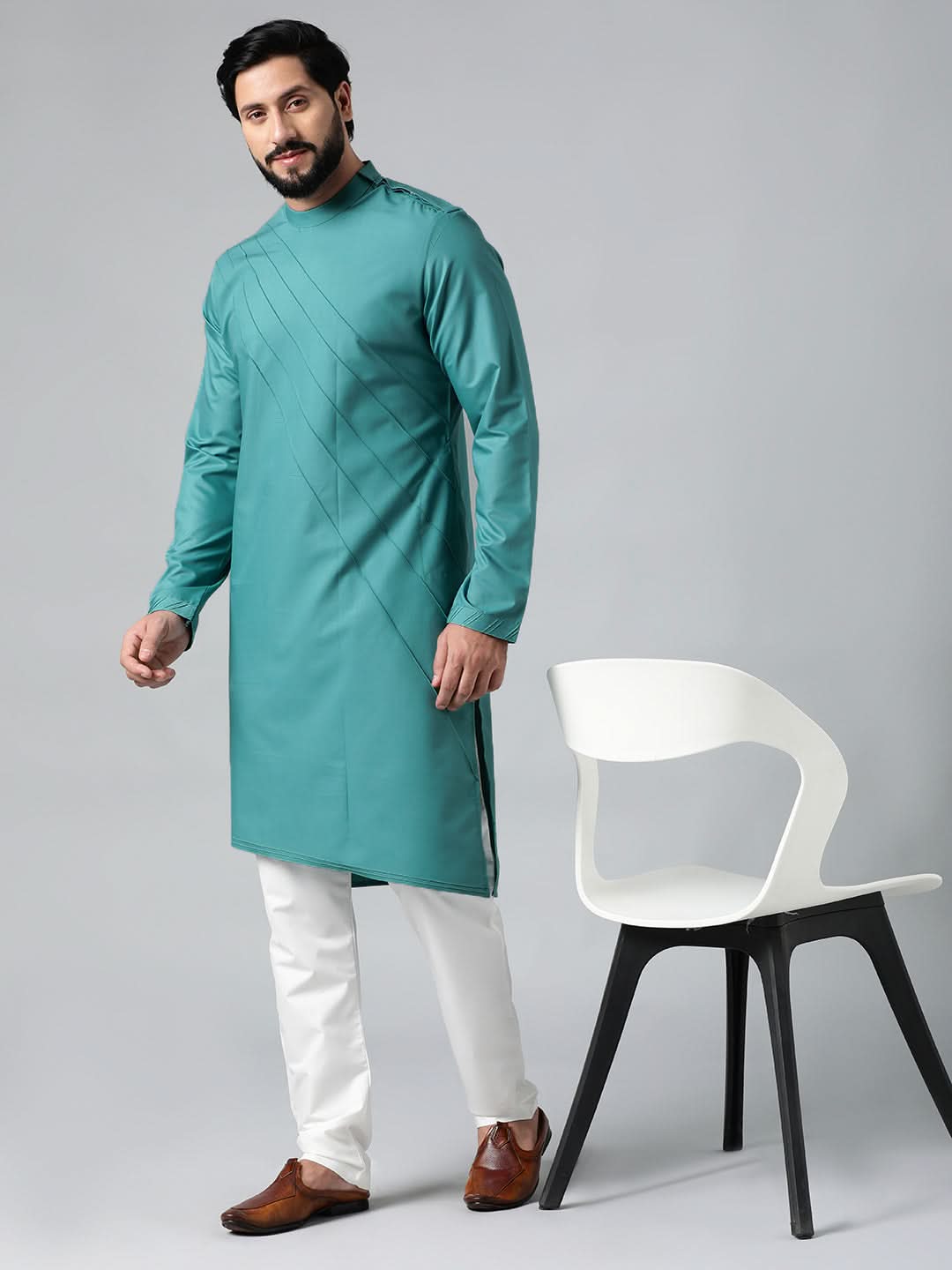Turquoise Pintux kurta Set
