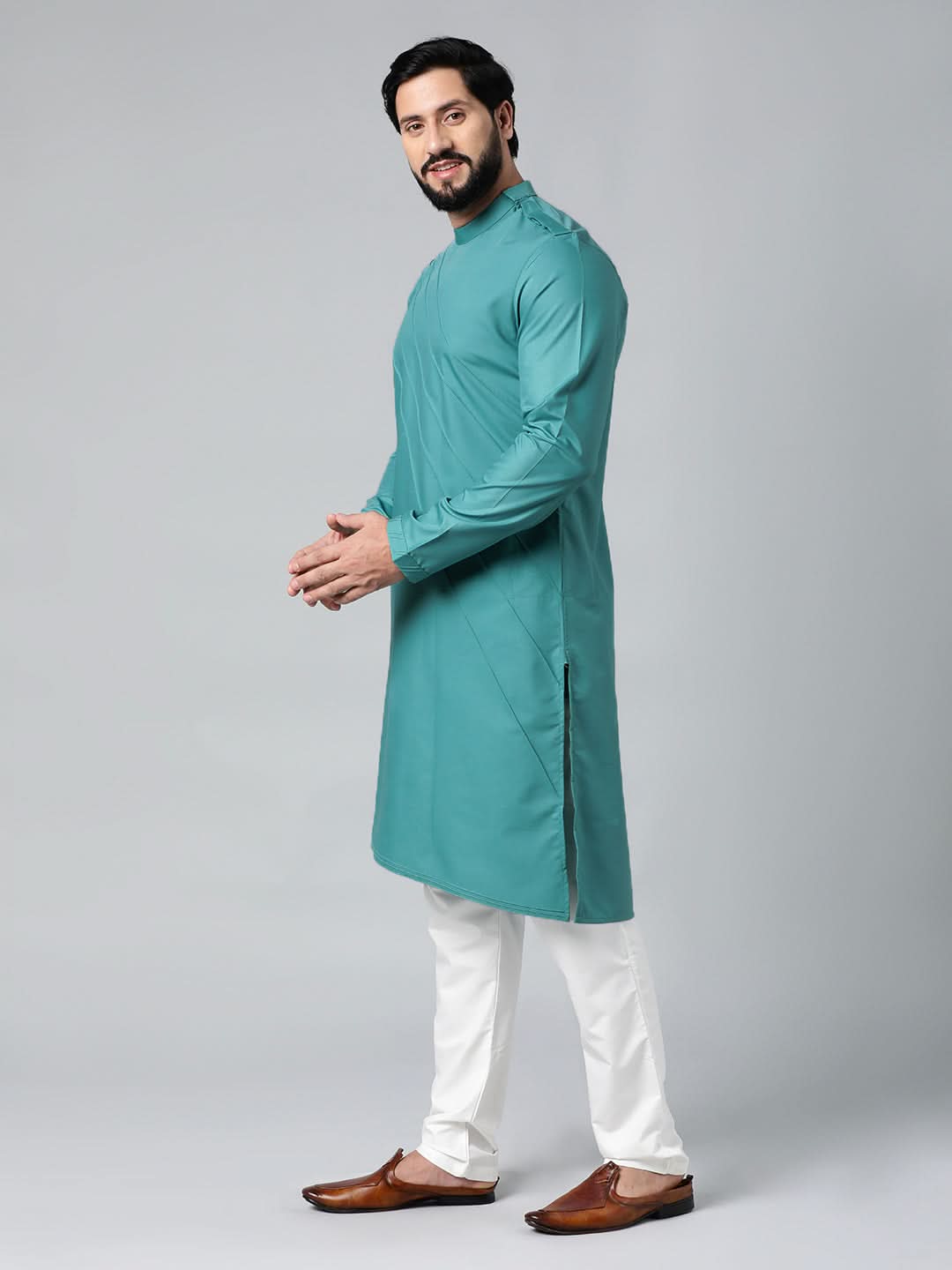 Turquoise Pintux kurta Set