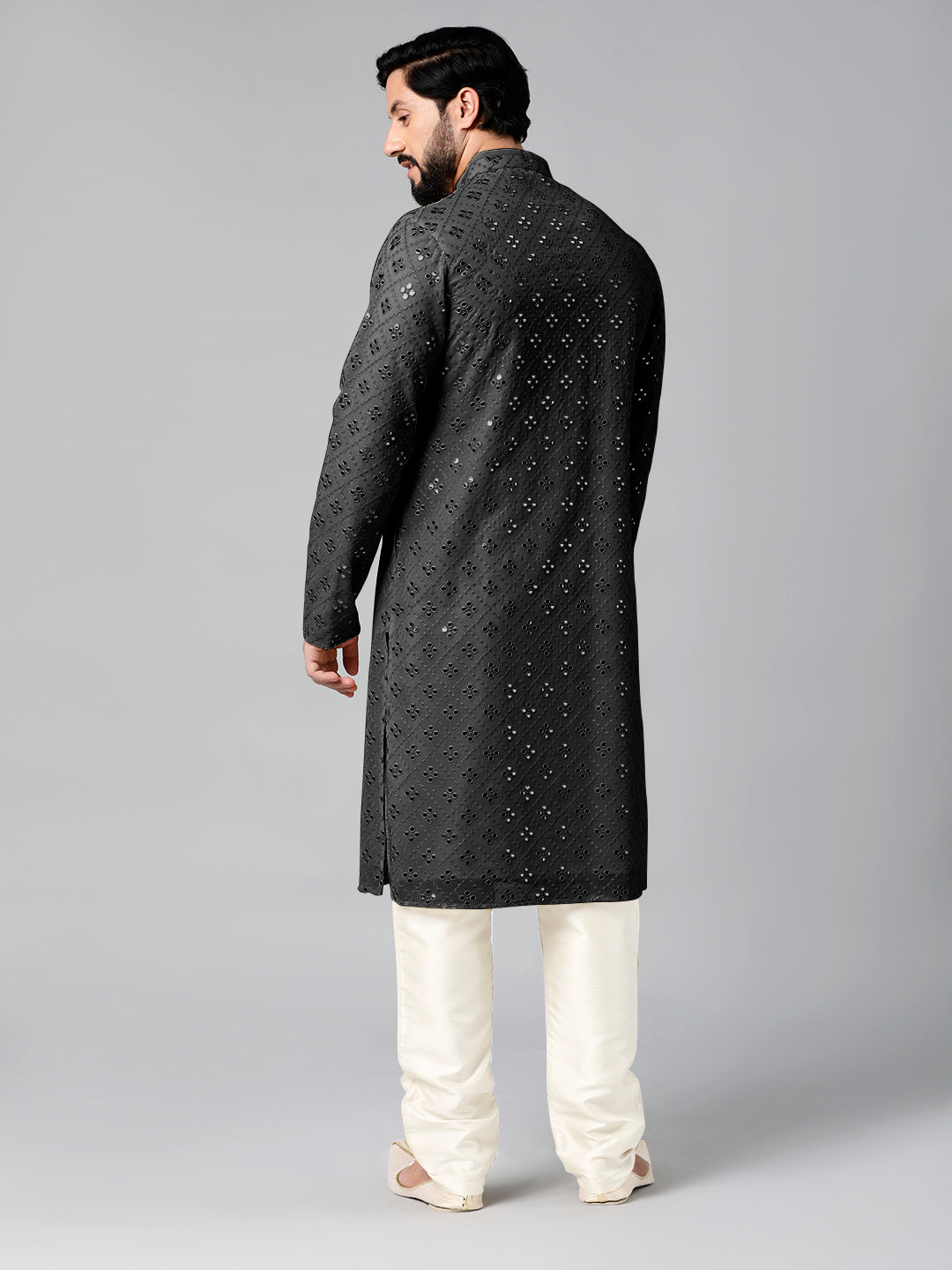 Black Mirror Embroidery Kurta Set